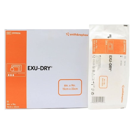 Exu-Dry Anti-Shear Smith & Nephew Super Absorbent Dressing, 6 x 9 inch, Sterile, 48PK 5999006